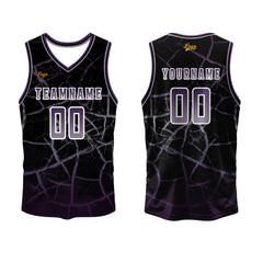 Benutzerdefinierter Grau Violett Basketball Jersey Uniform Anzug gedruckt Ihr Logo Name Nummer