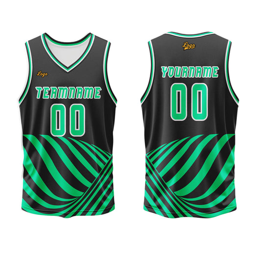 Benutzerdefinierter Grün Basketball Jersey Uniform Anzug gedruckt Ihr Logo Name Nummer