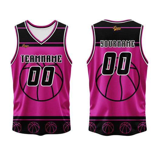 Benutzerdefinierter Weiß Rose Basketball Jersey Uniform Anzug gedruckt Ihr Logo Name Nummer
