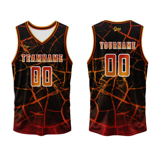 Benutzerdefinierter Orange Rot Basketball Jersey Uniform Anzug gedruckt Ihr Logo Name Nummer