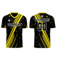 Benutzerdefinierte Schwarz Gelb Trikots für Männer Frauen Personalisierte Fußball Uniformen für Erwachsene und Kind