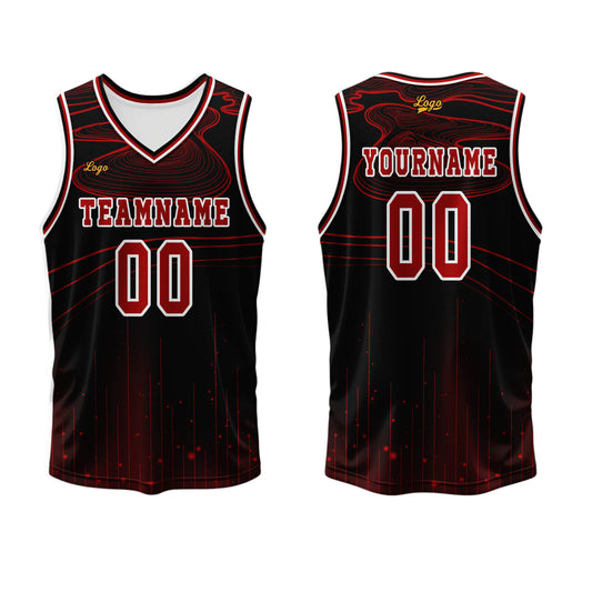 Benutzerdefinierter Rot Basketball Jersey Uniform Anzug gedruckt Ihr Logo Name Nummer