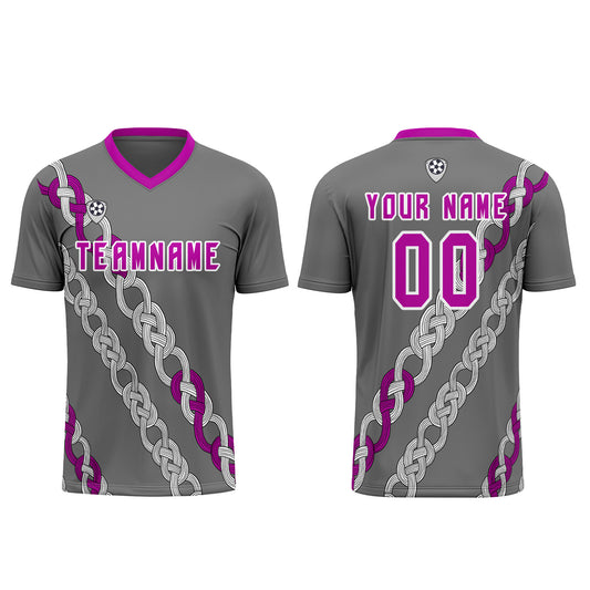 Benutzerdefinierte Grau Trikots für Männer Frauen Personalisierte Fußball Uniformen für Erwachsene und Kind