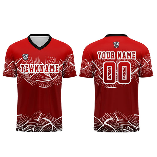 Benutzerdefinierte Rot Trikots für Männer Frauen Personalisierte Fußball Uniformen für Erwachsene und Kind