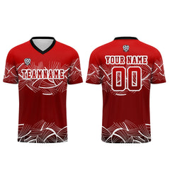 Benutzerdefinierte Rot Trikots für Männer Frauen Personalisierte Fußball Uniformen für Erwachsene und Kind