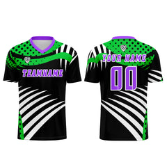 Benutzerdefinierte Grün Lila Trikots für Männer Frauen Personalisierte Fußball Uniformen für Erwachsene und Kind