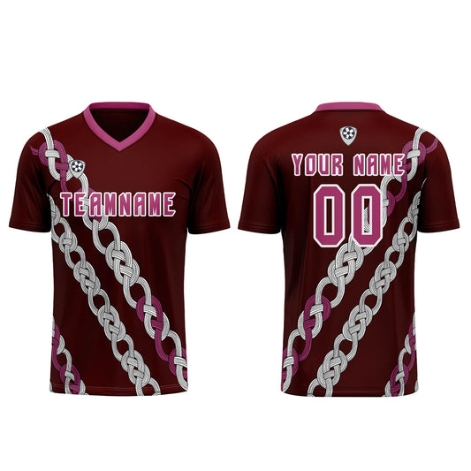 Benutzerdefinierte Rosa Rot Trikots für Männer Frauen Personalisierte Fußball Uniformen für Erwachsene und Kind