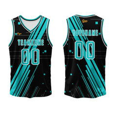 Benutzerdefinierter Blau Basketball Jersey Uniform Anzug gedruckt Ihr Logo Name Nummer