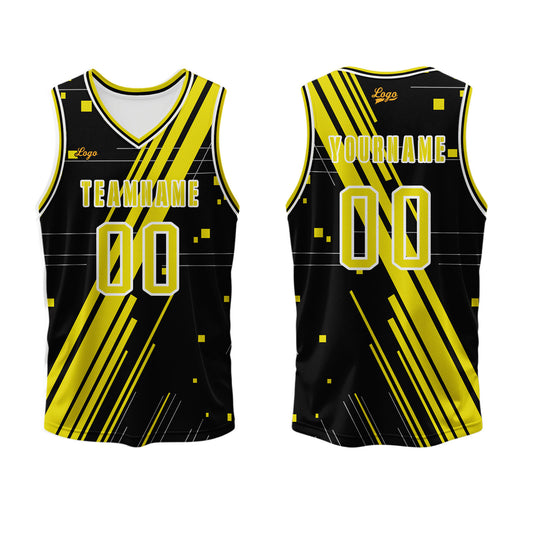 Benutzerdefinierter Gelb Basketball Jersey Uniform Anzug gedruckt Ihr Logo Name Nummer