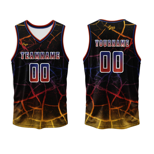 Benutzerdefinierter Rot Gelb Basketball Jersey Uniform Anzug gedruckt Ihr Logo Name Nummer