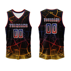 Benutzerdefinierter Rot Gelb Basketball Jersey Uniform Anzug gedruckt Ihr Logo Name Nummer