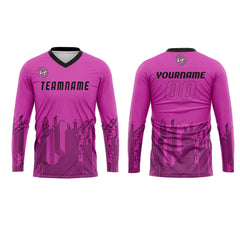 Kundenspezifisches Rosa Schwarz Basketball Fußball Schießen langes T-Shirt für Erwachsene und Kinder