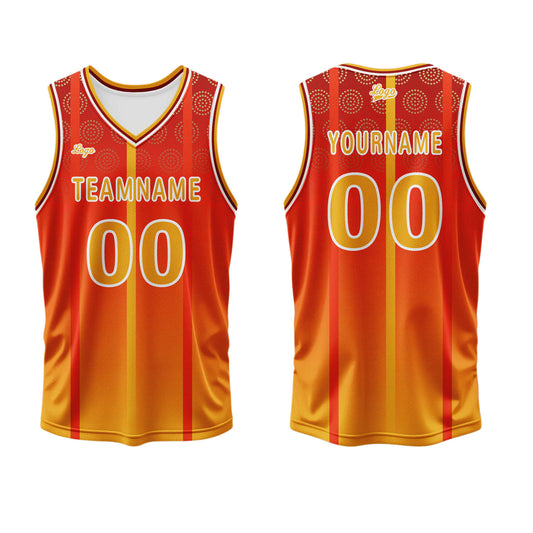 Benutzerdefinierter Orange Basketball Jersey Uniform Anzug gedruckt Ihr Logo Name Nummer