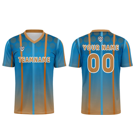 Benutzerdefinierte Blau Braun Trikots für Männer Frauen Personalisierte Fußball Uniformen für Erwachsene und Kind