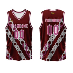 Benutzerdefinierter Rosa Rot Basketball Jersey Uniform Anzug gedruckt Ihr Logo Name Nummer
