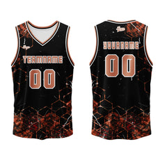 Benutzerdefinierter Orange Basketball Jersey Uniform Anzug gedruckt Ihr Logo Name Nummer