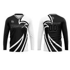 Kundenspezifisches Schwarz Basketball Fußball Schießen langes T-Shirt für Erwachsene und Kinder