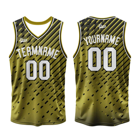Benutzerdefinierter Gelb Basketball Jersey Uniform Anzug gedruckt Ihr Logo Name Nummer