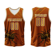 Benutzerdefinierter Orange Basketball Jersey Uniform Anzug gedruckt Ihr Logo Name Nummer