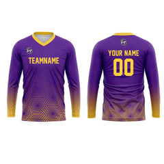 Kundenspezifisches Gelb Lila Basketball Fußball Schießen langes T-Shirt für Erwachsene und Kinder