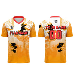 Benutzerdefinierte Orange Rot Trikots für Männer Frauen Personalisierte Fußball Uniformen für Erwachsene und Kind