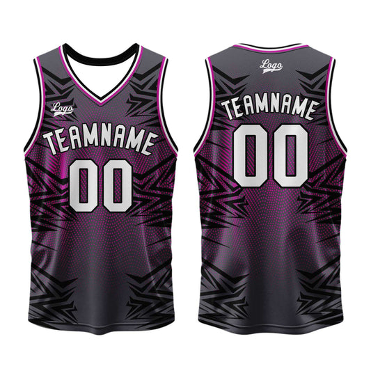Benutzerdefinierter Grau Schwarz Basketball Jersey Uniform Anzug gedruckt Ihr Logo Name Nummer