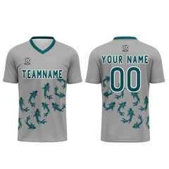 Benutzerdefinierte Grau Trikots für Männer Frauen Personalisierte Fußball Uniformen für Erwachsene und Kind