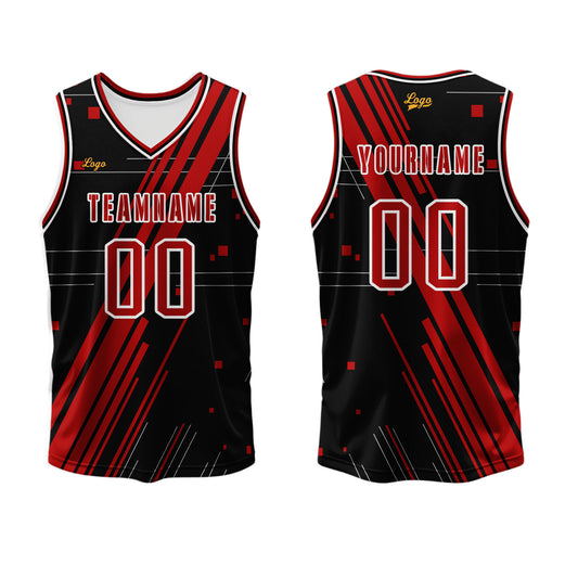 Benutzerdefinierter Rot Basketball Jersey Uniform Anzug gedruckt Ihr Logo Name Nummer
