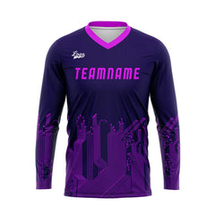 Kundenspezifisches Lila Basketball Fußball Schießen langes T-Shirt für Erwachsene und Kinder