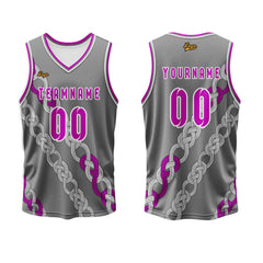 Benutzerdefinierter Aschenpulver Basketball Jersey Uniform Anzug gedruckt Ihr Logo Name Nummer