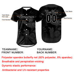 Benutzerdefiniert Schwarz Grau Personalisierter Baseball Jersey mit Farbverlauf Team Uniform mit Namen und Nummer