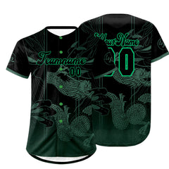 Benutzerdefiniert Grün Schwarz Personalisierter Baseball Jersey mit Farbverlauf Team Uniform mit Namen und Nummer