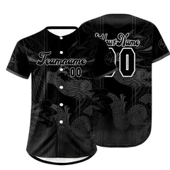 Benutzerdefiniert Schwarz Grau Personalisierter Baseball Jersey mit Farbverlauf Team Uniform mit Namen und Nummer