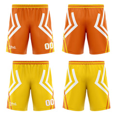 Benutzerdefinierte Orange Gelb Reversible Basketball Jersey Personalisierte Drucken Name Nummer Logo