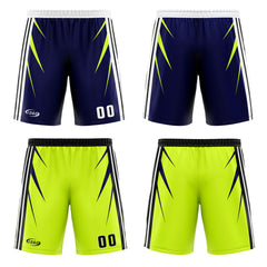 Benutzerdefinierte Marine Lichtgrün Reversible Basketball Jersey Personalisierte Drucken Name Nummer Logo