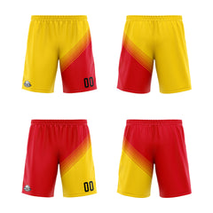 Benutzerdefinierte Gelb Rot Reversible Basketball Jersey Personalisierte Print Name Nummer Logo