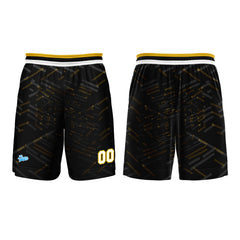 Benutzerdefinierter Schwarz-Gelb Basketball Jersey Uniform Anzug gedruckt Ihr Logo Name Nummer