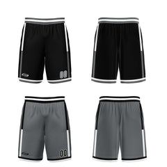 Benutzerdefinierte Schwarz Grau Reversible Basketball Jersey Personalisierte Drucken Name Nummer Logo