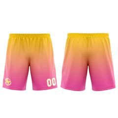 Benutzerdefinierter Rosa Gelb Basketball Jersey Uniform Anzug gedruckt Ihr Logo Name Nummer