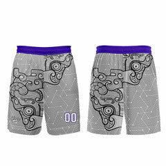 Benutzerdefinierter Grau Lila Basketball Jersey Uniform Anzug gedruckt Ihr Logo Name Nummer