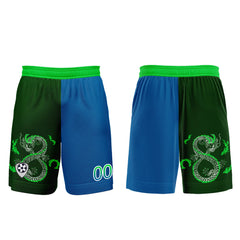 Benutzerdefinierte Blau Grün Trikots für Männer Frauen Personalisierte Fußball Uniformen für Erwachsene und Kind