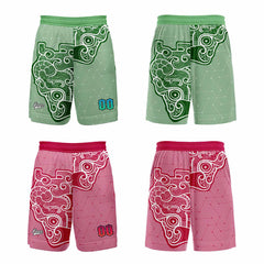 Benutzerdefinierte Grün Rosa Reversible Basketball Jersey Personalisierte Print Name Nummer Logo