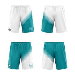 Benutzerdefinierte Weiß Cyan Reversible Basketball Jersey Personalisierte Print Name Nummer Logo