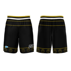 Benutzerdefinierter Schwarz Gelb Basketball Jersey Uniform Anzug gedruckt Ihr Logo Name Nummer