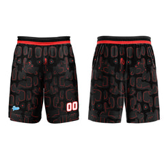 Benutzerdefinierter Schwarz Rot Basketball Jersey Uniform Anzug gedruckt Ihr Logo Name Nummer