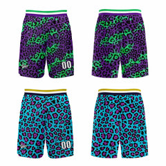 Benutzerdefinierte Lila Aqua Reversible Basketball Jersey Personalisierte Print Name Nummer Logo