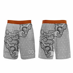 Benutzerdefinierter Grau Orange Basketball Jersey Uniform Anzug gedruckt Ihr Logo Name Nummer