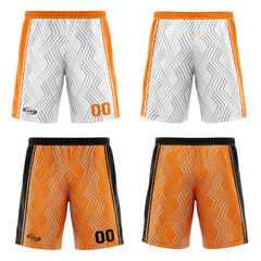 Benutzerdefinierte Weiß Orange Reversible Basketball Jersey Personalisierte Drucken Name Nummer Logo
