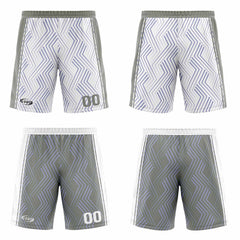 Benutzerdefinierte Weiß Grau Reversible Basketball Jersey Personalisierte Drucken Name Nummer Logo