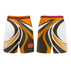 Benutzerdefinierter Gelb Orange Basketball Jersey Uniform Anzug gedruckt Ihr Logo Name Nummer